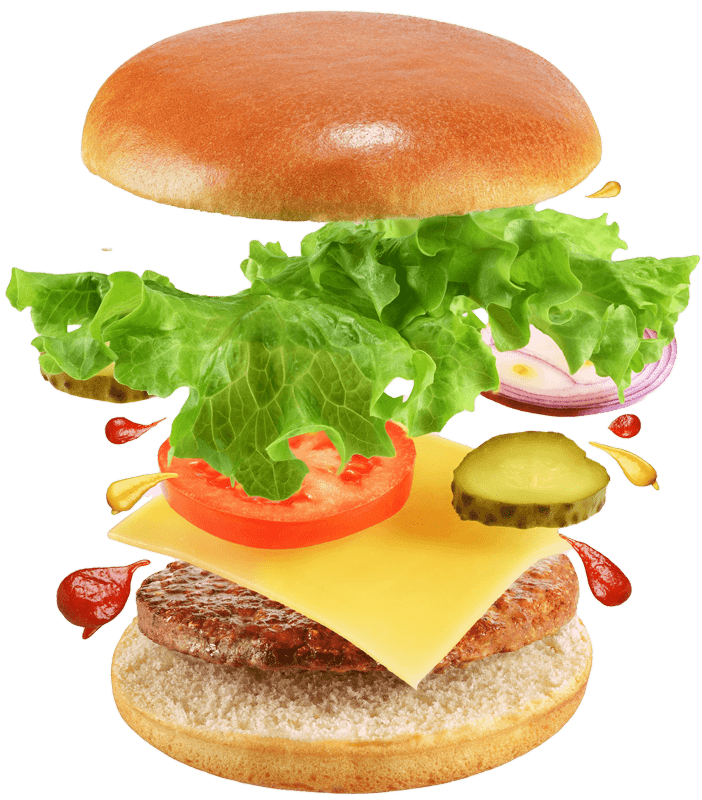 flying burger isolated on white background.png